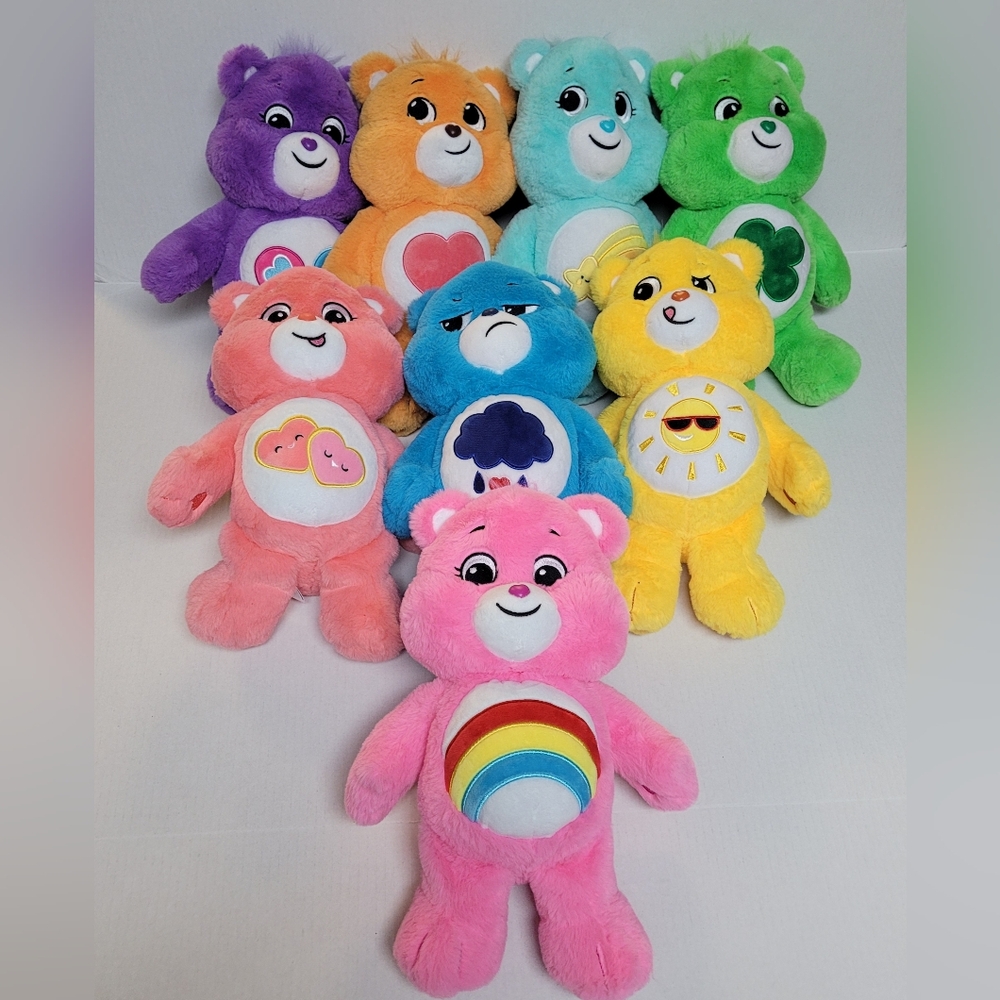 Care Bears Plush Toy Lot of 8 Funshine Cheer Grumpy Love-a-Lot Share Tenderheart